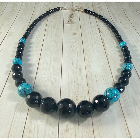 Jay King DTR 925 Midnight Chalcedony Blue Turquoise Beaded Necklace Signed - Picture 4 of 7